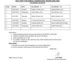 Datesheet for Annual Examination KG1 & KG2 (2024-2025)